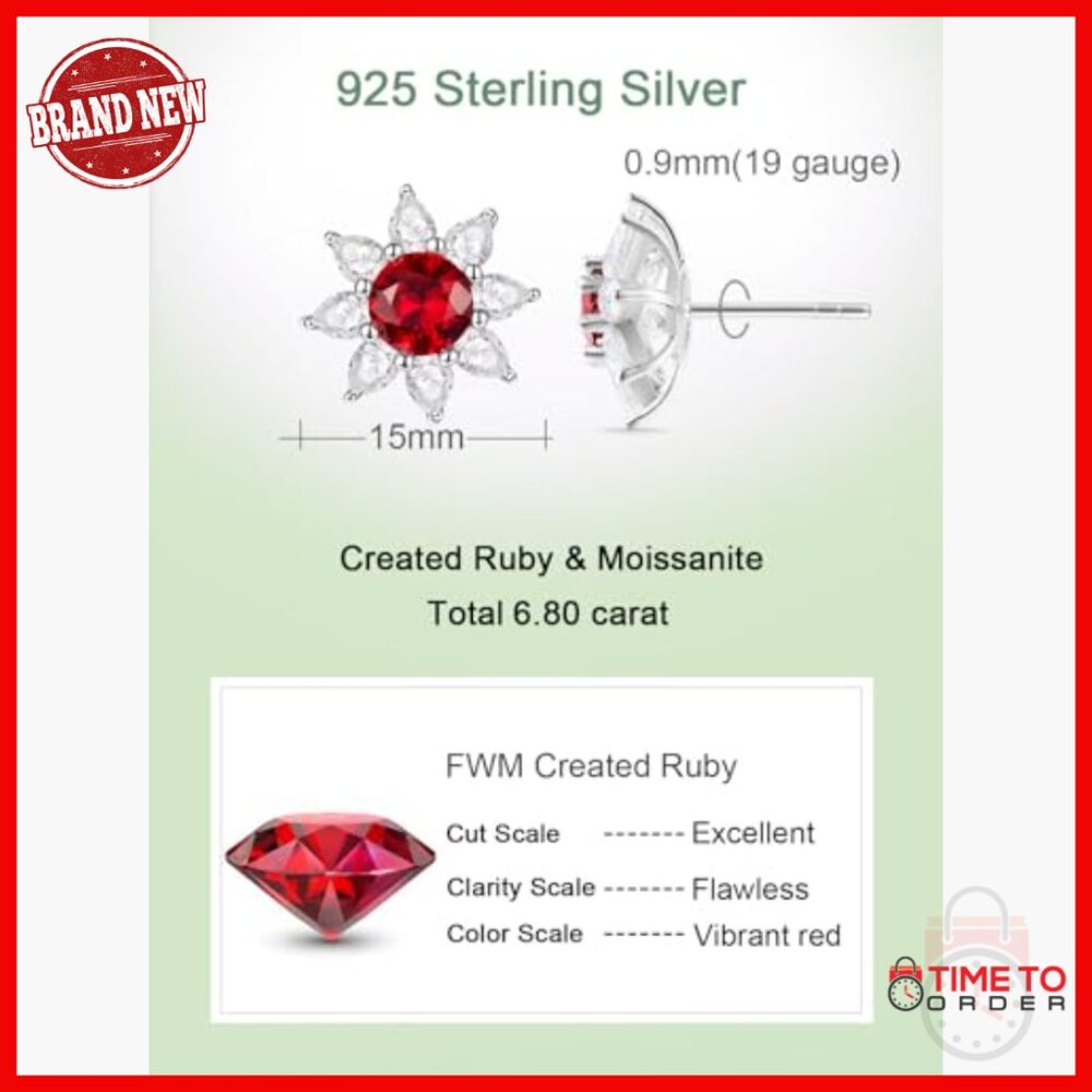 Large Statement Stud Earrings 925 Sterling Silver… - image 6